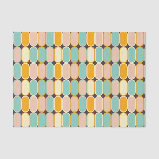 Papel De Seda Retro geometric pattern with vertical ovals (Frente )