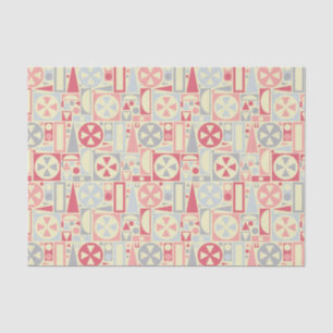 Papel De Seda Retro Geométrico Modern Pink de 1950