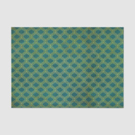 Papel De Seda Retro Geométrico Verde