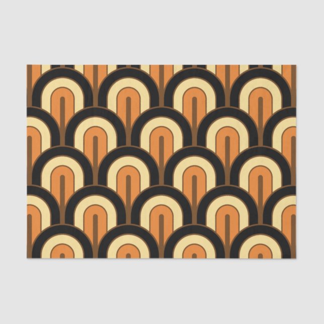 Papel De Seda Retro Gradated Geometric Fan Pattern (Frente )