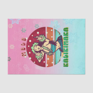 Papel De Seda Retro Natal, Dancer Mele Kalikimaka Hula