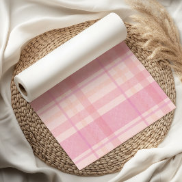 Papel De Seda Retro Pink Plaid Whimsical Holiday