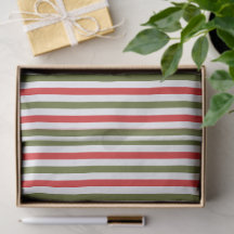 Retro Red Green White Christmas Stripe Pattern