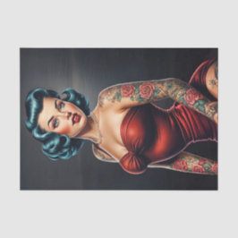 Papel De Seda Retro Rockabilly Pinup Woman Decoupage