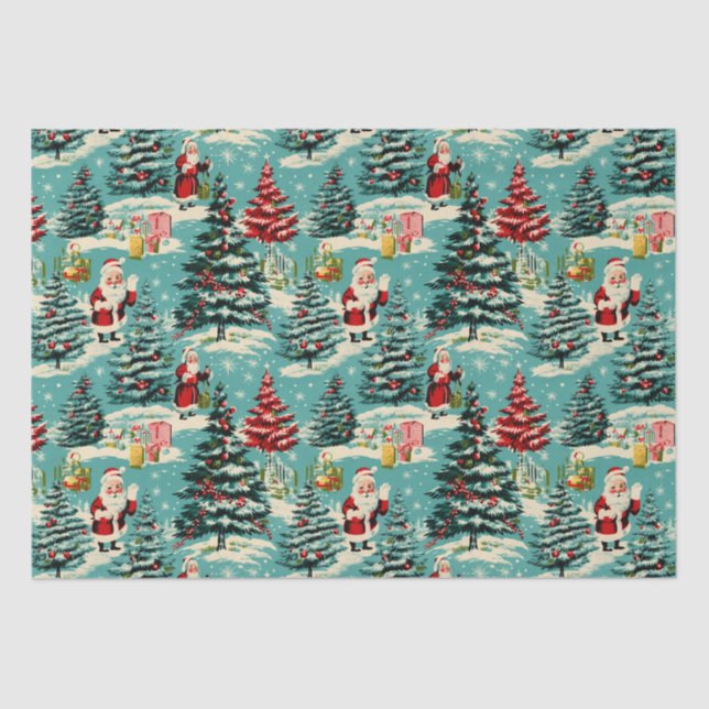 Papel De Seda Retro Santa Wonderland (Frente )