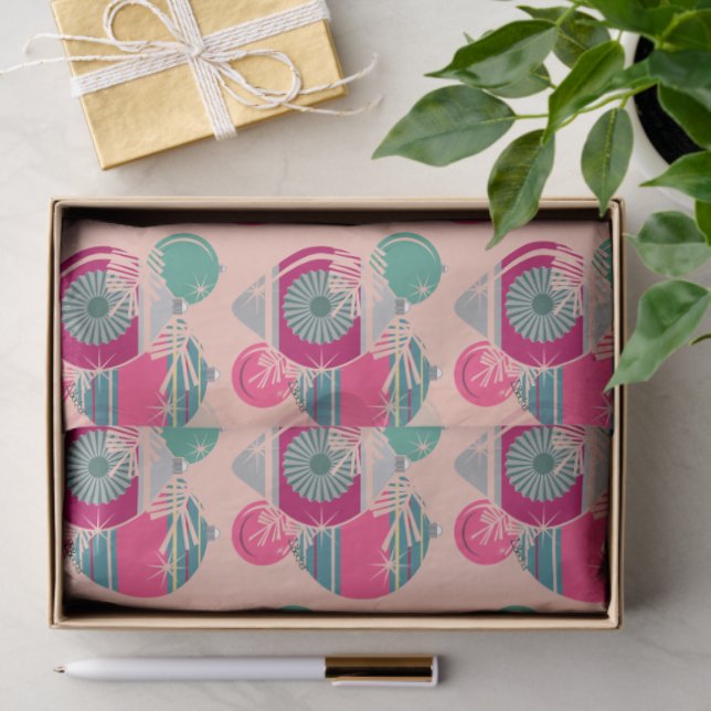Papel De Seda Retro Shiny Ornaments Natal (Presente)