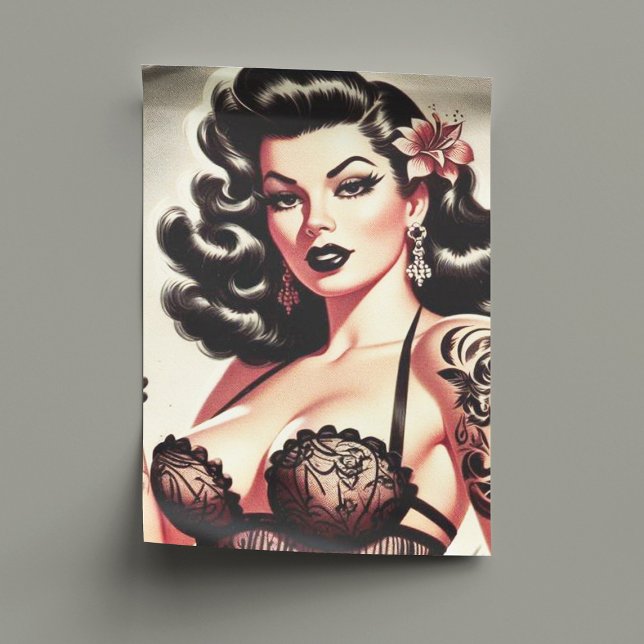 Papel De Seda Retro Tatto Gótico Girl (Criador carregado)