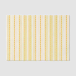Papel De Seda Retro Vanilla Yellow Heart Stripes Bakery