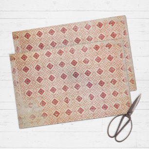 Papel De Seda Retro Vermelho Distinto
