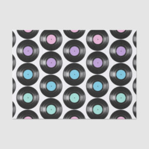 Papel De Seda Retro Vinyl Records Colorous Patterno Design