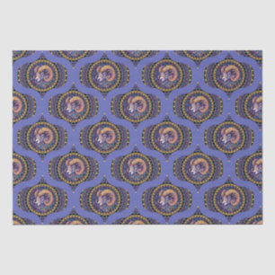 Papel De Seda Retro Whimsical Aries Astrology Mandala Padrão