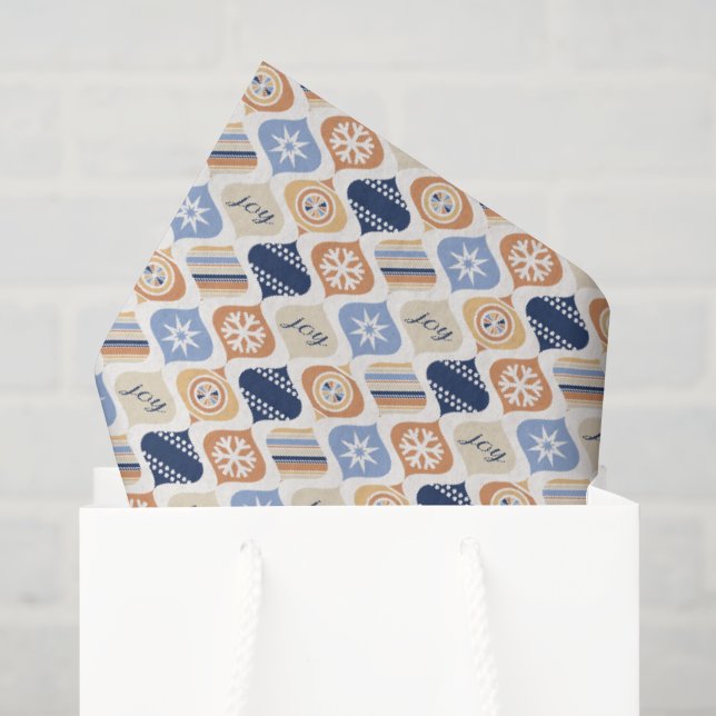 Papel De Seda Retro Xmas Férias Luxo (Sacola de presentes)