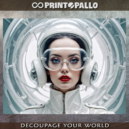 Papel De Seda Retrofuturismo, Cyber-Mulher de branco