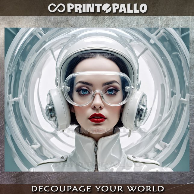 Papel De Seda Retrofuturismo, Cyber-Mulher de branco (Criador carregado)