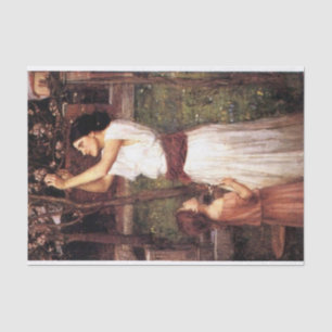 Papel De Seda Reunindo Amêndoas por J W Waterhouse