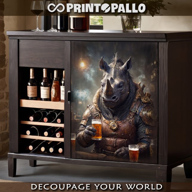 Papel De Seda Rhino Warrior em cerveja de bebendo de blindagem s (Criador carregado)