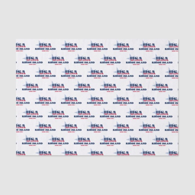 Papel De Seda Rhode Island State Pride Tissue Paper (Frente )