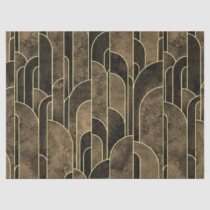 Papel De Seda Rich Brown e Dourado padrão de Deco de Arte