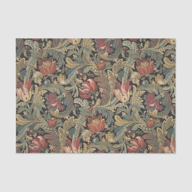 Papel De Seda Rich Floral Tapeçaria Brocade Antique Clássica (Frente )