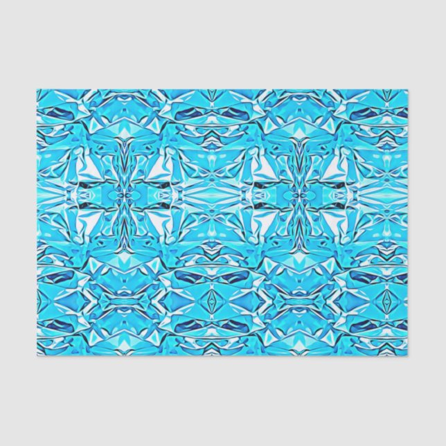 Papel De Seda Rico Azul-Abstrato de Arte bonito (Frente )