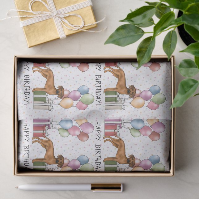 Papel De Seda Ridgeback Colorful Pastel Feliz Aniversário (Presente)