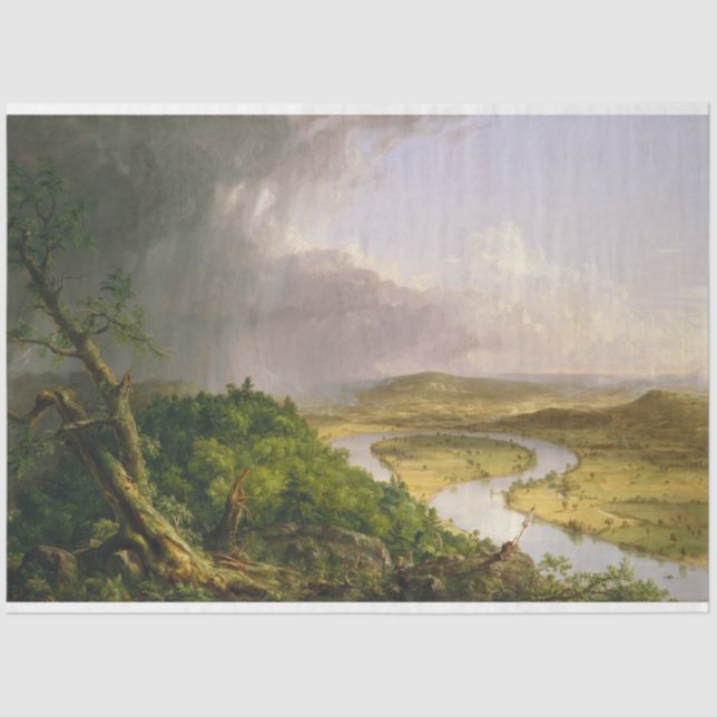 Papel De Seda Rio Oxbow Seen do Monte Holyoke, Massachusetts (Frente )