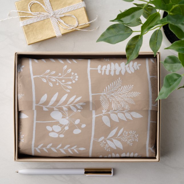 Papel De Seda Ritmo Botânico Silhuetas Botânicas Marigold Suave (Presente)