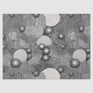 Papel De Seda Ritmo em Preto e Branco – Abstrato Monocromático 8
