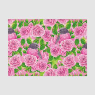 Papel De Seda Robin rosa e rosas