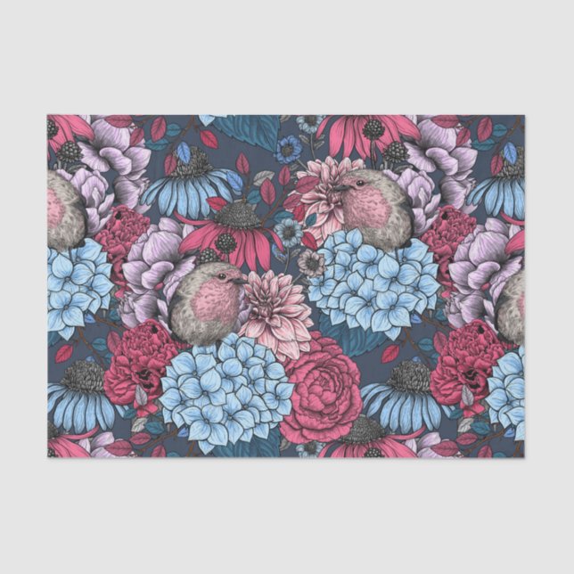 Papel De Seda Robins no jardim 3 (Frente )