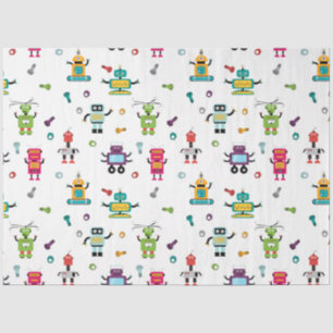 Papel De Seda Robôs Multicoloridos Bonitos — Padrão Robô Para Cr