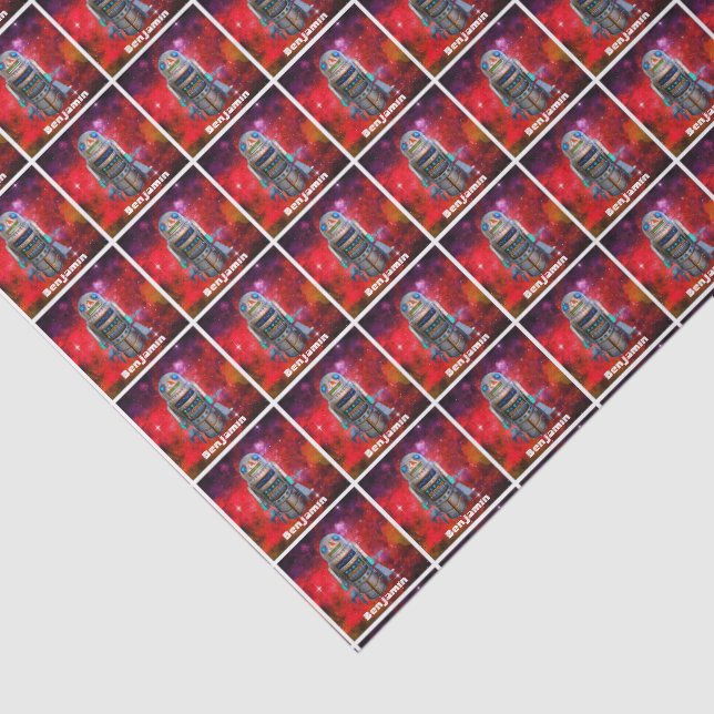 Papel De Seda Robot de brinquedo vermelho ficção científica ficç (Detalhes)