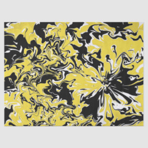 Papel De Seda Rochas de preto, branco e amarelo