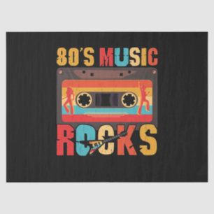 Papel De Seda Rocks Musicais dos anos 80 - Vintage Retro Distres