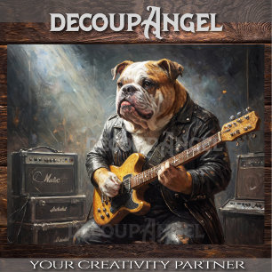 Papel De Seda Rockstar Bulldog - Hor. - Decoupage -