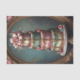 Papel De Seda Rococo Cake 4 Nível Parisiense Decoupage Paper
