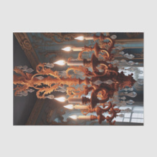 Papel De Seda Rococo Elegance Chandelier Decoupage Ornamentado