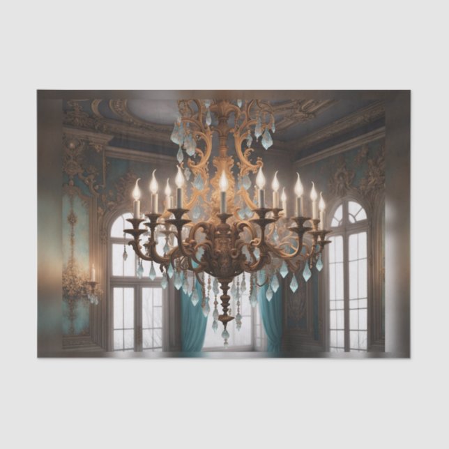 Papel De Seda Rococo French Chandelier Decoupage Paper 1 (Frente )