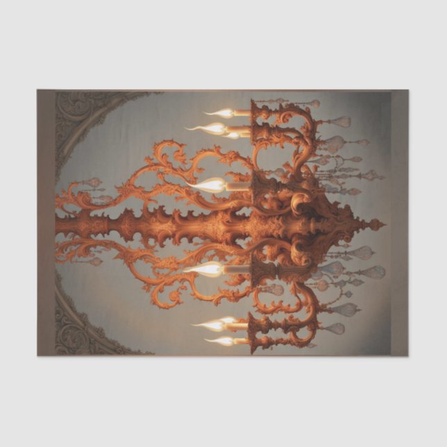 Papel De Seda Rococo French Chandelier Decoupage Paper 5 (Frente )