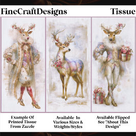 Papel De Seda Rococo Rudolf & Festive Renas Decoupage EQ3L