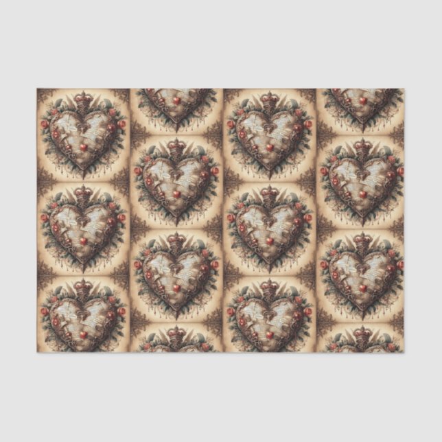 Papel De Seda Rococo Style Heart (Frente )