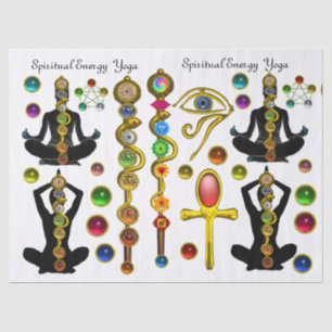 Papel De Seda ROD ASCLEPIUS,7 CHAKRAS YOGA LOTUS POSE,Horus Olho