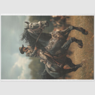 Papel De Seda Rodeio de Cavalo de Cowboy Steampunk