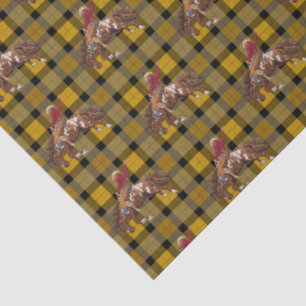 Papel De Seda Rodeo Cowboy Na Xadrez