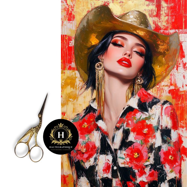 Papel De Seda Rodeo Glam Western Cowgirl Decoupage (Criador carregado)