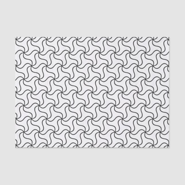 Papel De Seda Rodovalho branco e preto elegante (Frente )
