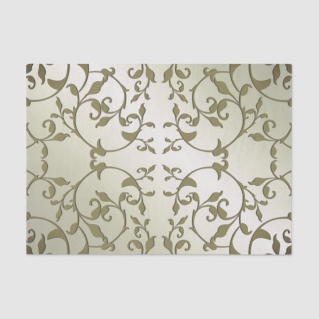 Papel De Seda Rolando Folhas de Oliva (Frente )