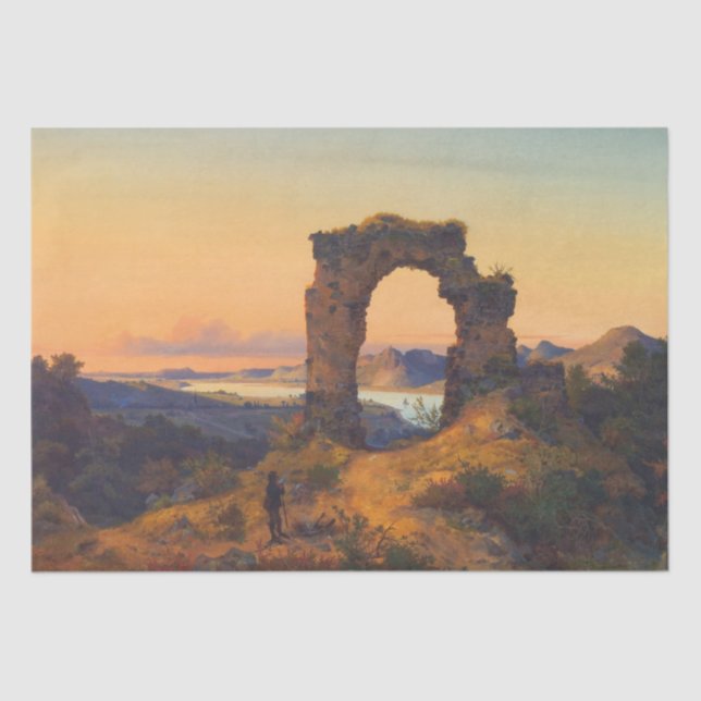 Papel De Seda Roland's Arch (por Andreas Achenbach) (Frente )