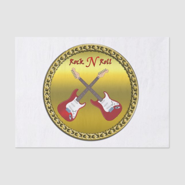 Papel De Seda Rolo da rocha N com guitarra elétricas (Frente )