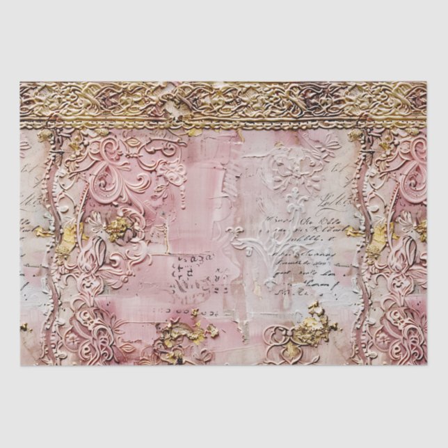 Papel De Seda Rom Rococo Dusty Rosa Antiguidade Romântico (Frente )
